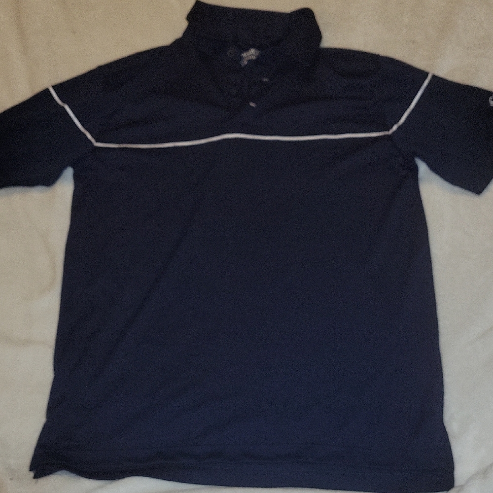 Columbia Men's Dark Blue Polo Shirt with White Accents